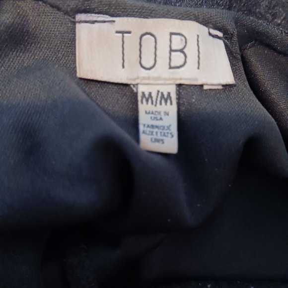 Tobi Black Sparkly Bodycon Longsleeve Mini Dress Draped Open Back Size M - Picture 8 of 12